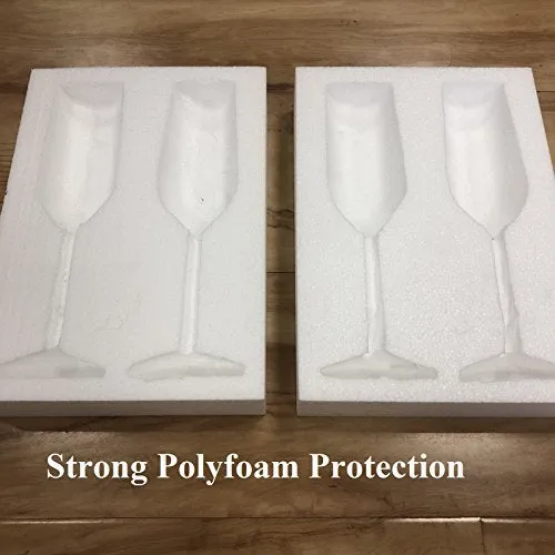 Whole Houseware Set of 4 Handblown Champagne Flutes 25 Oz