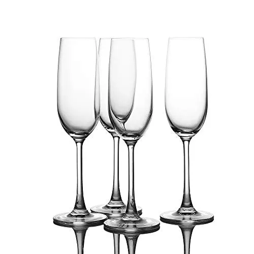 Whole Houseware Set of 4 Handblown Champagne Flutes 25 Oz