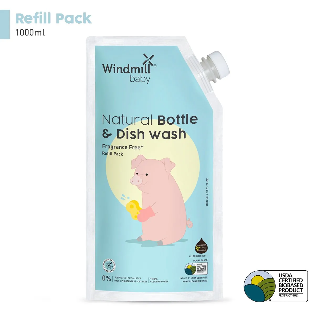 Windmill baby Natural Bottle Cleaning Liquid, Fragrance Free