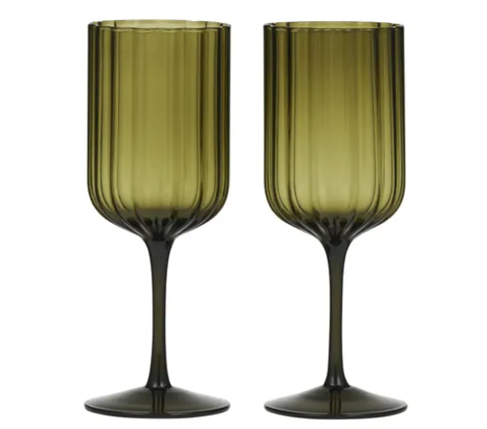 Wine Glass - Hazel Olive S/2