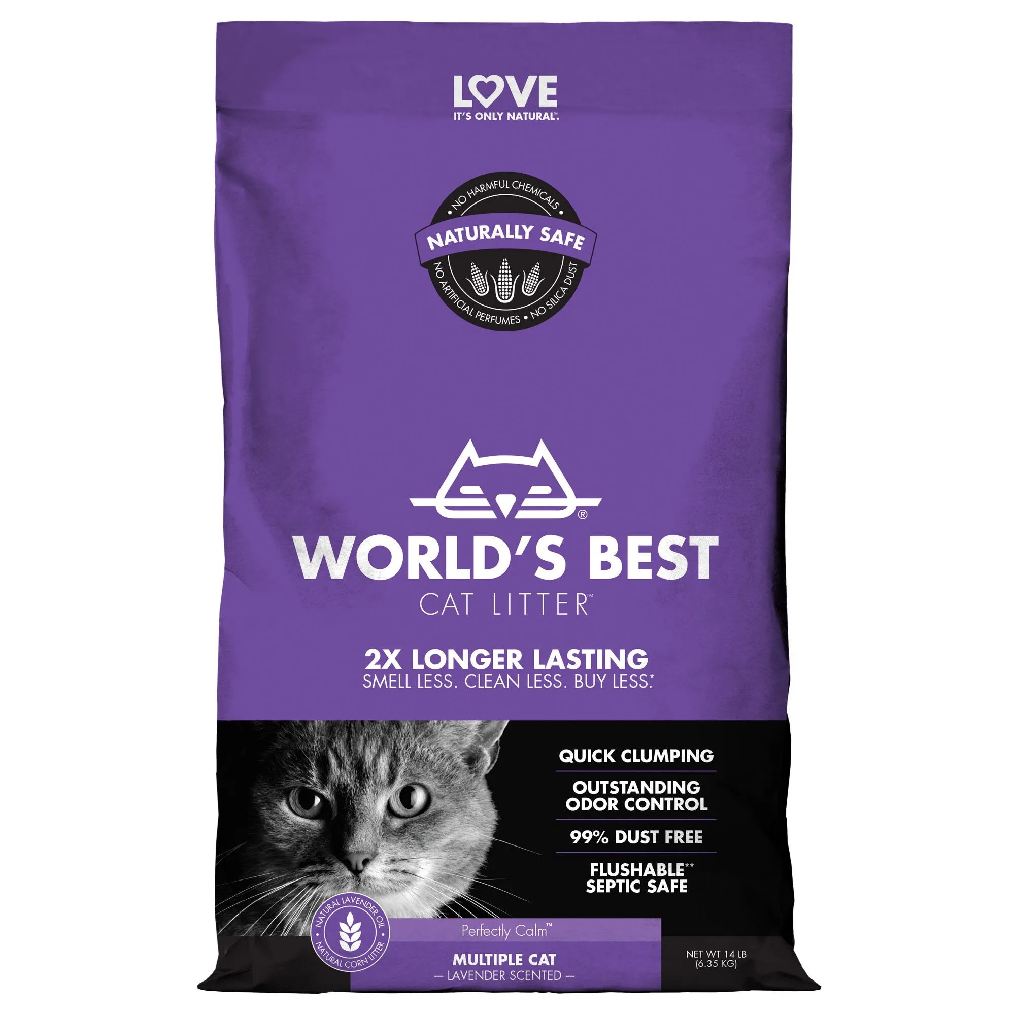 Worlds Best Lavender Scented Clumping Cat Litter 6.35kg