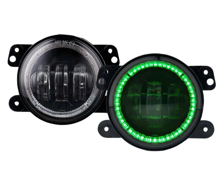 Xprite 4 Inch Halo LED Fog Lights Dodge Journey (09-13) [Escapade Series] Multiple Color Options