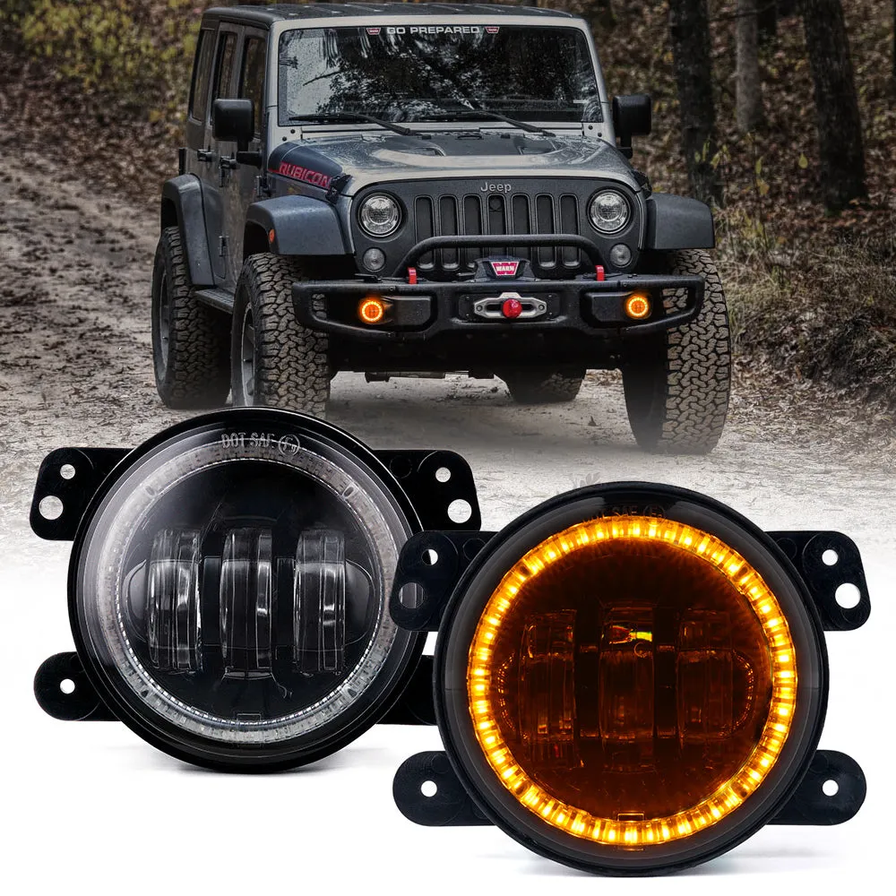 Xprite 4 Inch Halo LED Fog Lights Jeep Gladiator JT (2019-2022) [Escapade Series] Multiple Color Options