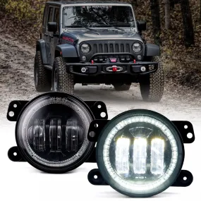 Xprite 4 Inch Halo LED Fog Lights Jeep Gladiator JT (2019-2022) [Escapade Series] Multiple Color Options