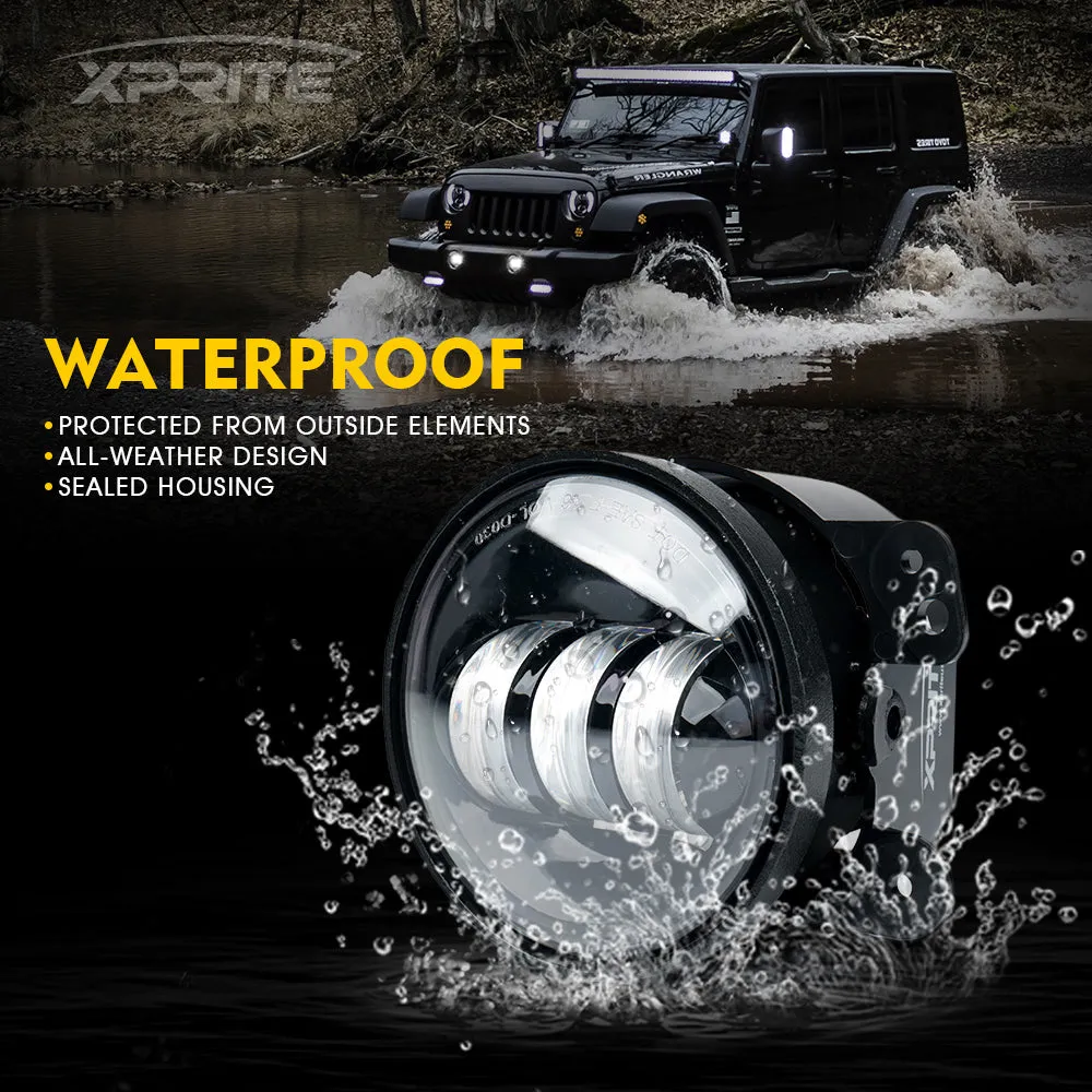 Xprite 4" LED Fog Light Jeep Wrangler JK (2007-2018) Explore Series