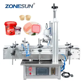 ZONESUN Tabletop Automatic Glass Bottle Cap Cork Press Machine Jar Whisky Plastic Bottle Capping Machine